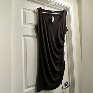 Ruched side tie mini dress. NWT.